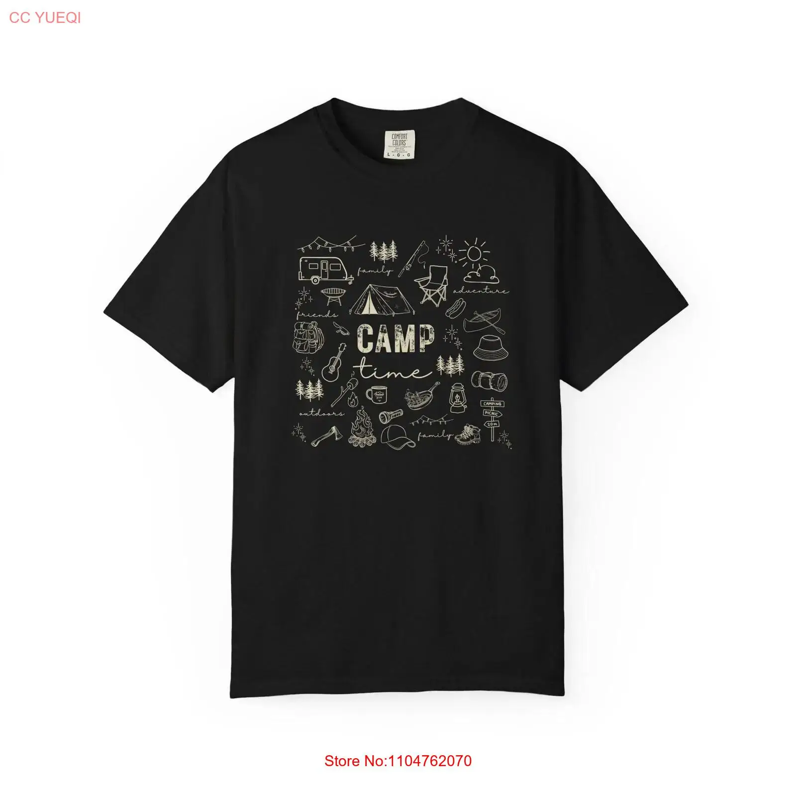 キャンプ T シャツ ドゥードル キャンプファイヤー アウト - Outdoor Adventure Wear のレビューと価格