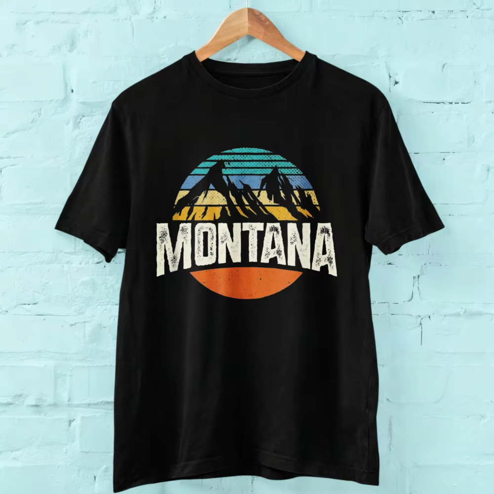 モンタナ山脈レトロデザインハイキングMT Tシャツ マウンテ - Outdoor Adventure Films のレビューと価格
