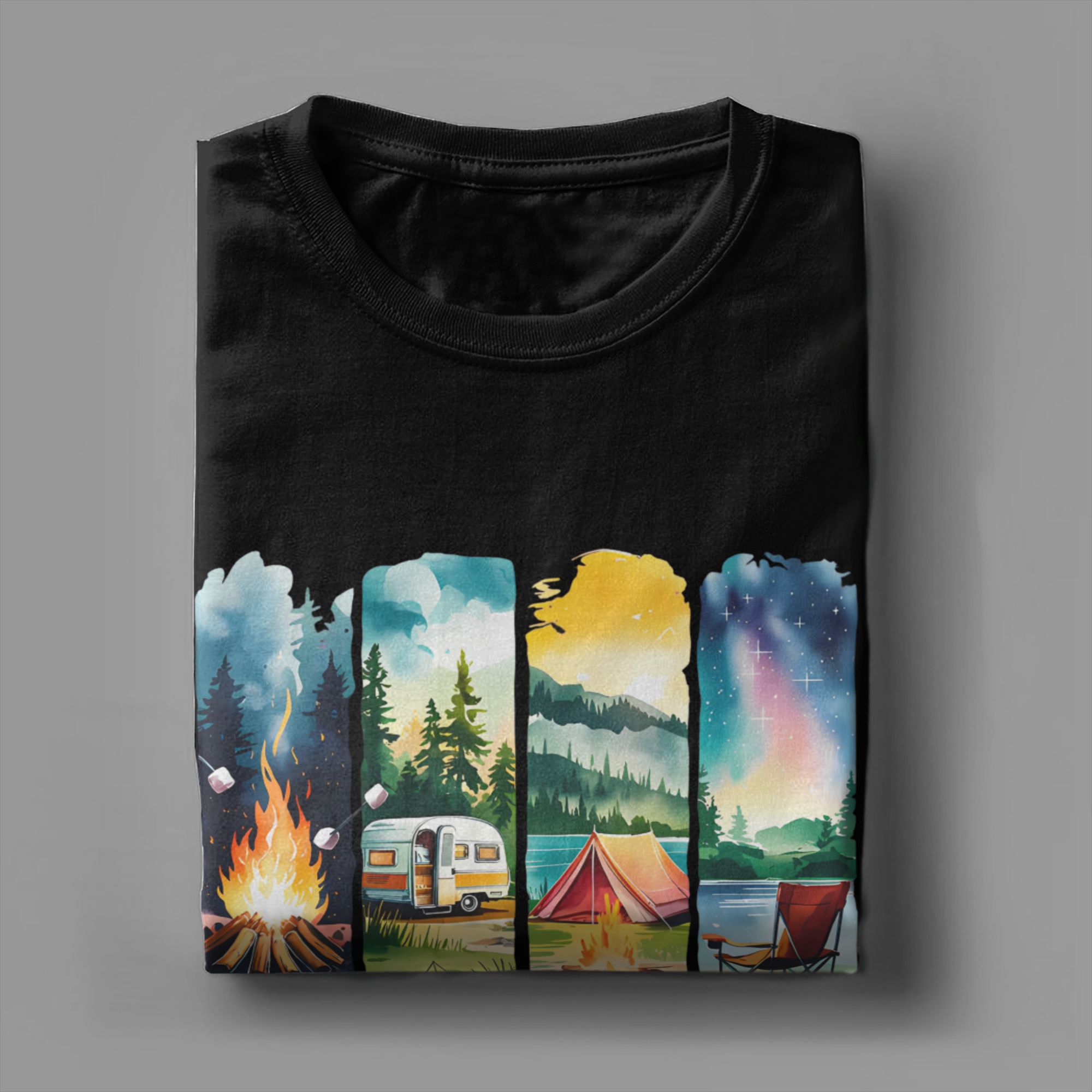 キャンプライフ Tシャツ RV テント キャンプファイヤー  - Outdoor Adventure And Travel のレビューと価格